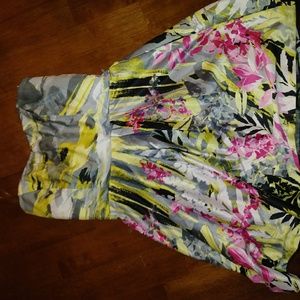 Strapless floral dress